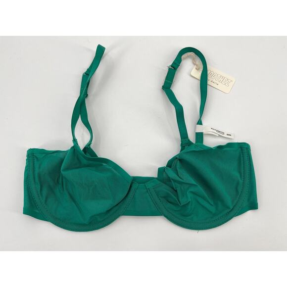 NWT Aerie Smoothez Balconette Bra Sz 32D Emerald Green Mesh Underwire - Picture 1 of 6